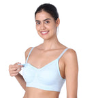 Motherly Maternity Bra Padded Breastfeeding Nursing Bras for Women with Removable Pads (Medium, Grey + Skin) - MOTHERLY