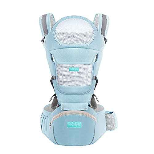 Motherly Baby Carrier for 0 to 3 Year Baby – Adjustable Hands Free 6-in-1 Baby Carrier with Detachable Hip Seat | baby carrier for new born |  Toddler Carrier with Head Support & Buckle Strap for Hiking & Everyday Use (Blue)