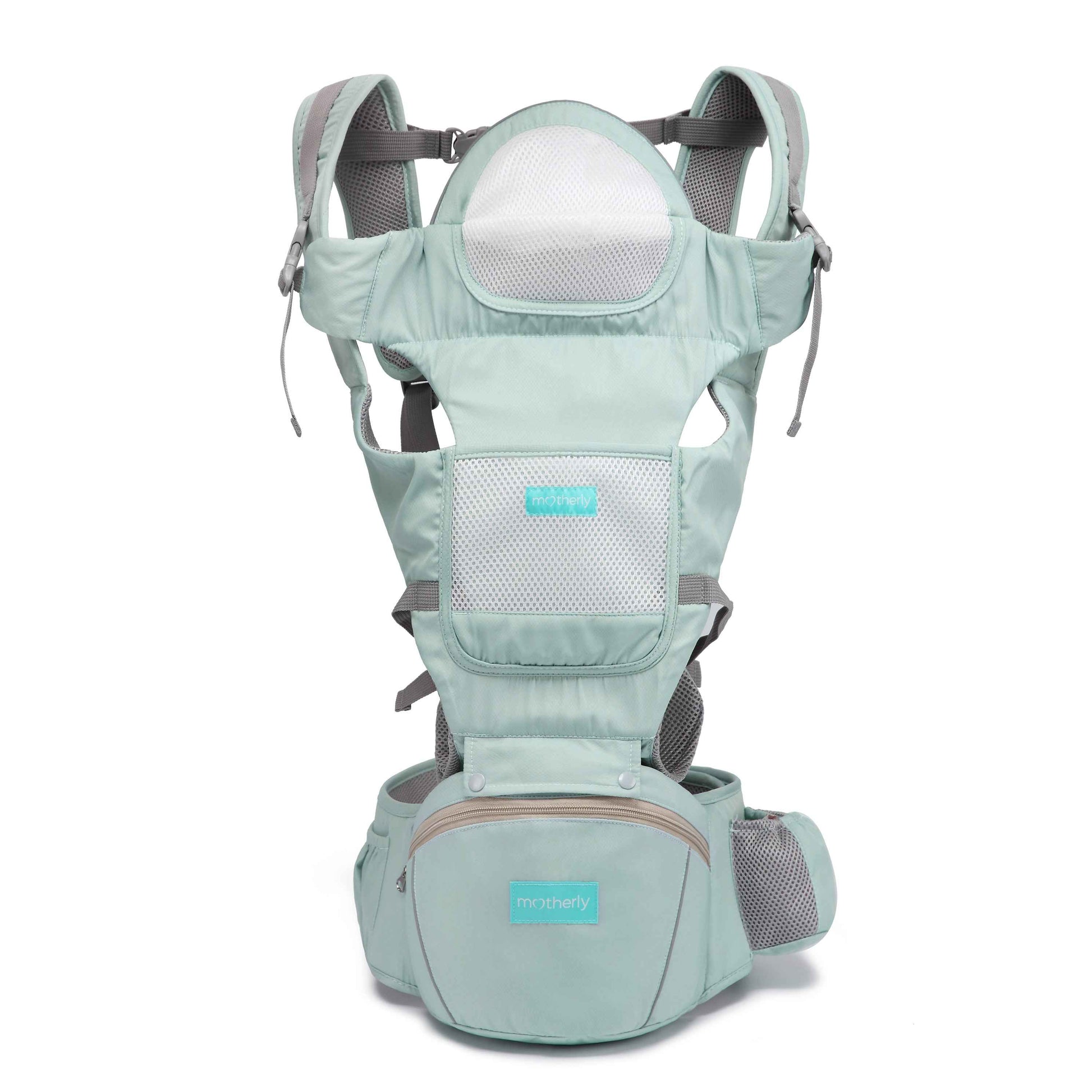 Motherly Baby Carrier for 0 to 3 Year Baby – Adjustable Hands Free 6-in-1 Baby Carrier with Detachable Hip Seat | baby carrier for new born |  Toddler Carrier with Head Support & Buckle Strap for Hiking & Everyday Use (Blue)
