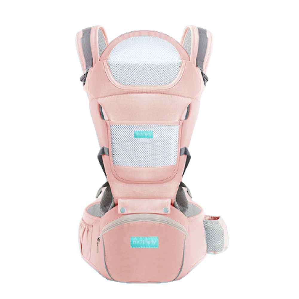 Motherly Baby Carrier for 0 to 3 Year Baby – Adjustable Hands Free 6-in-1 Baby Carrier with Detachable Hip Seat | baby carrier for new born |  Toddler Carrier with Head Support & Buckle Strap for Hiking & Everyday Use (Blue)