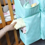 Crib Chronicles Portable Diaper Storage Crib Organizer-Sky Blue