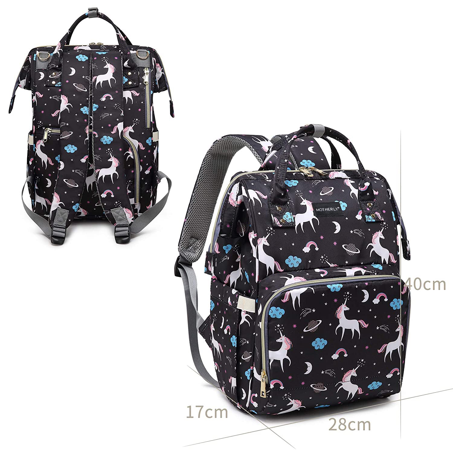 Motherly Elegant Diaper Bag for Mothers for Travel, Maternity Bag for Newborn Baby, Mothers Travelling Bag, Multipocket Water Resistant Baby Bag, Hospital Bag for Moms with Warranty - MOTHERLY