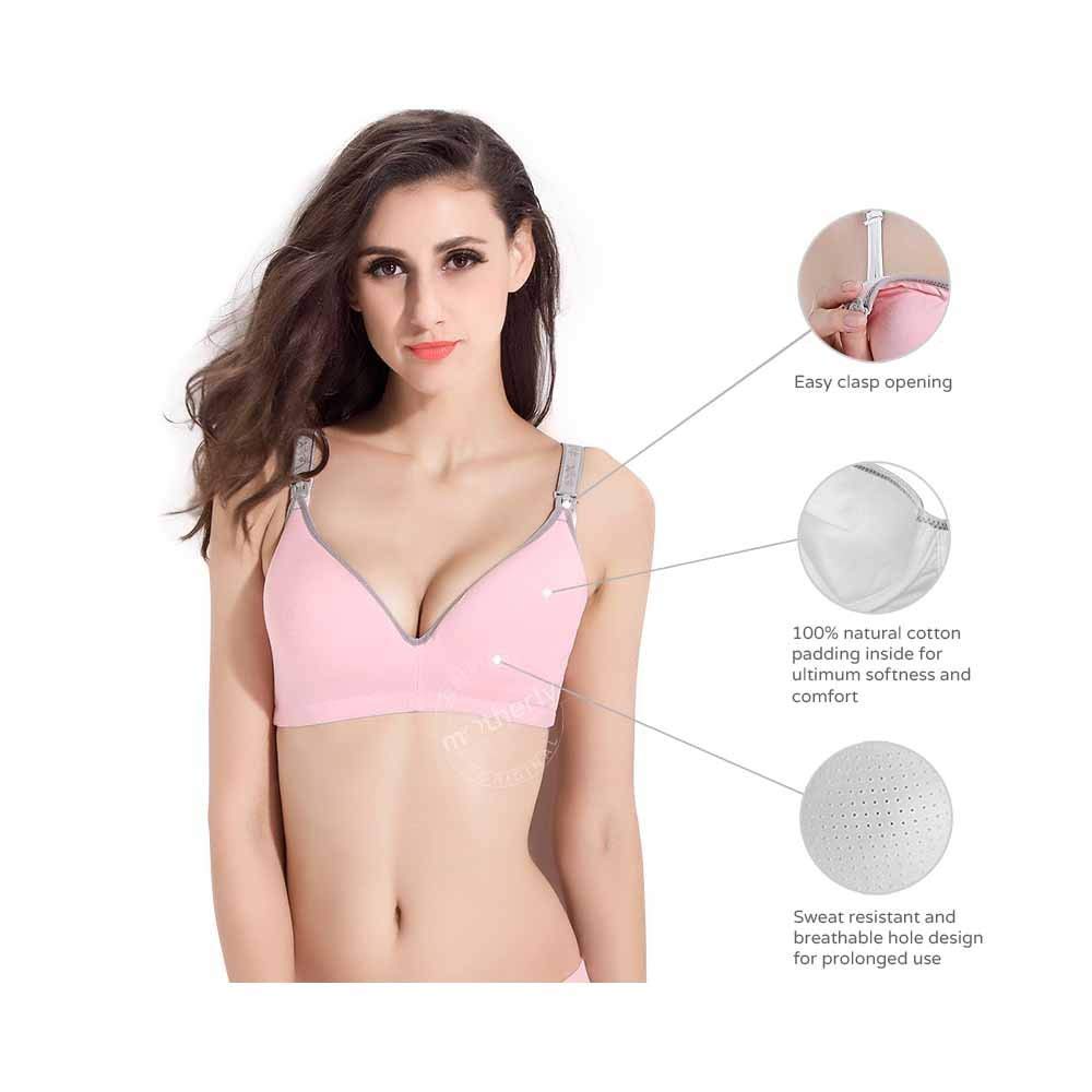 Motherly Women's 94% Cotton, 6% Spandex Lightly Padded Wire Free Maternity  Bra