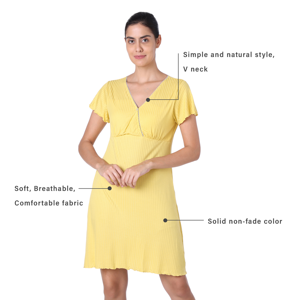 Motherly Women's Soft Modal Cotton Maternity Nursing Top and Skirt Loungewear (Large, Pink-Style4) - MOTHERLY