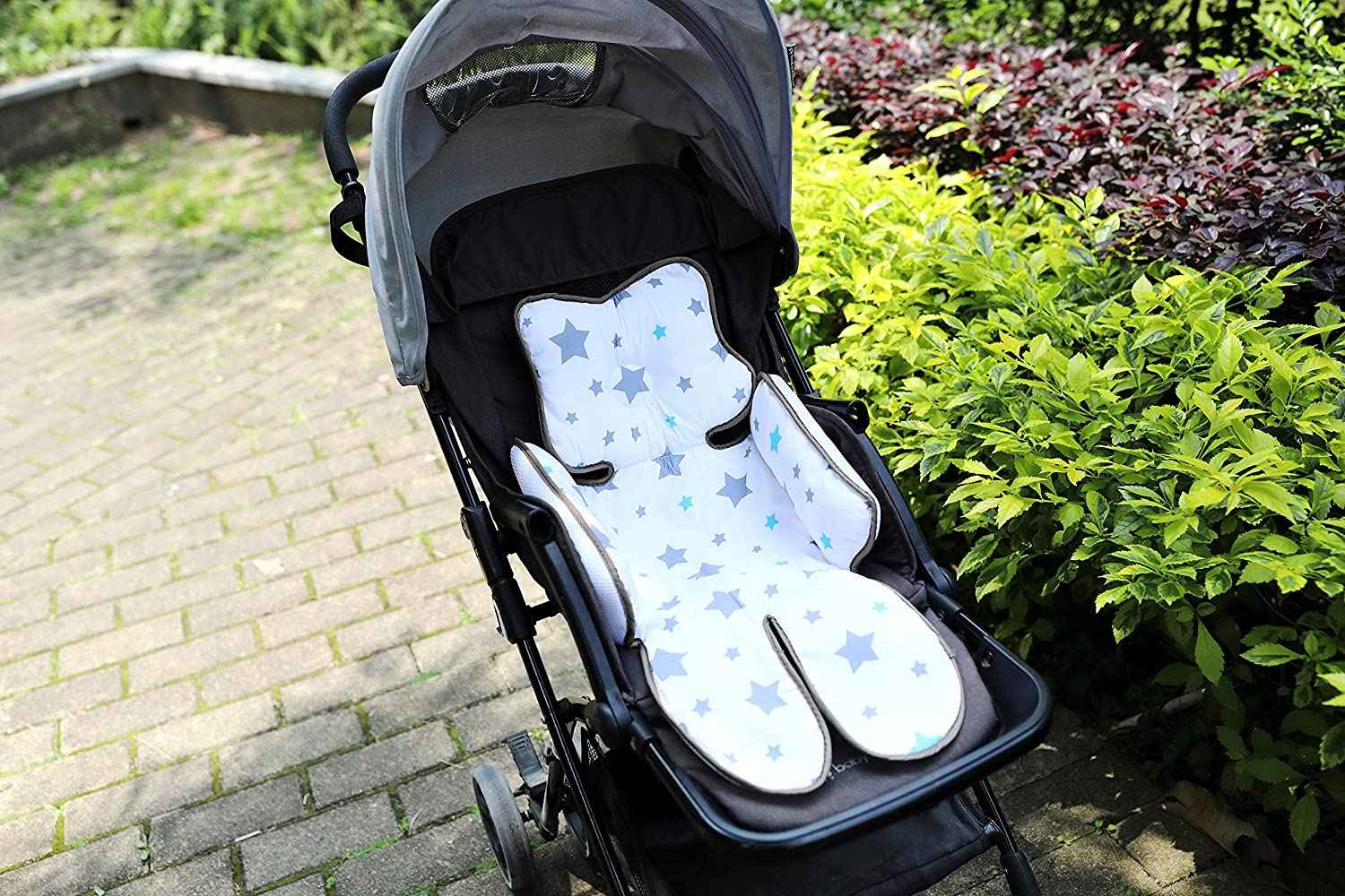 Starry Sky Baby Stroller Seat Cushion - Grey Star