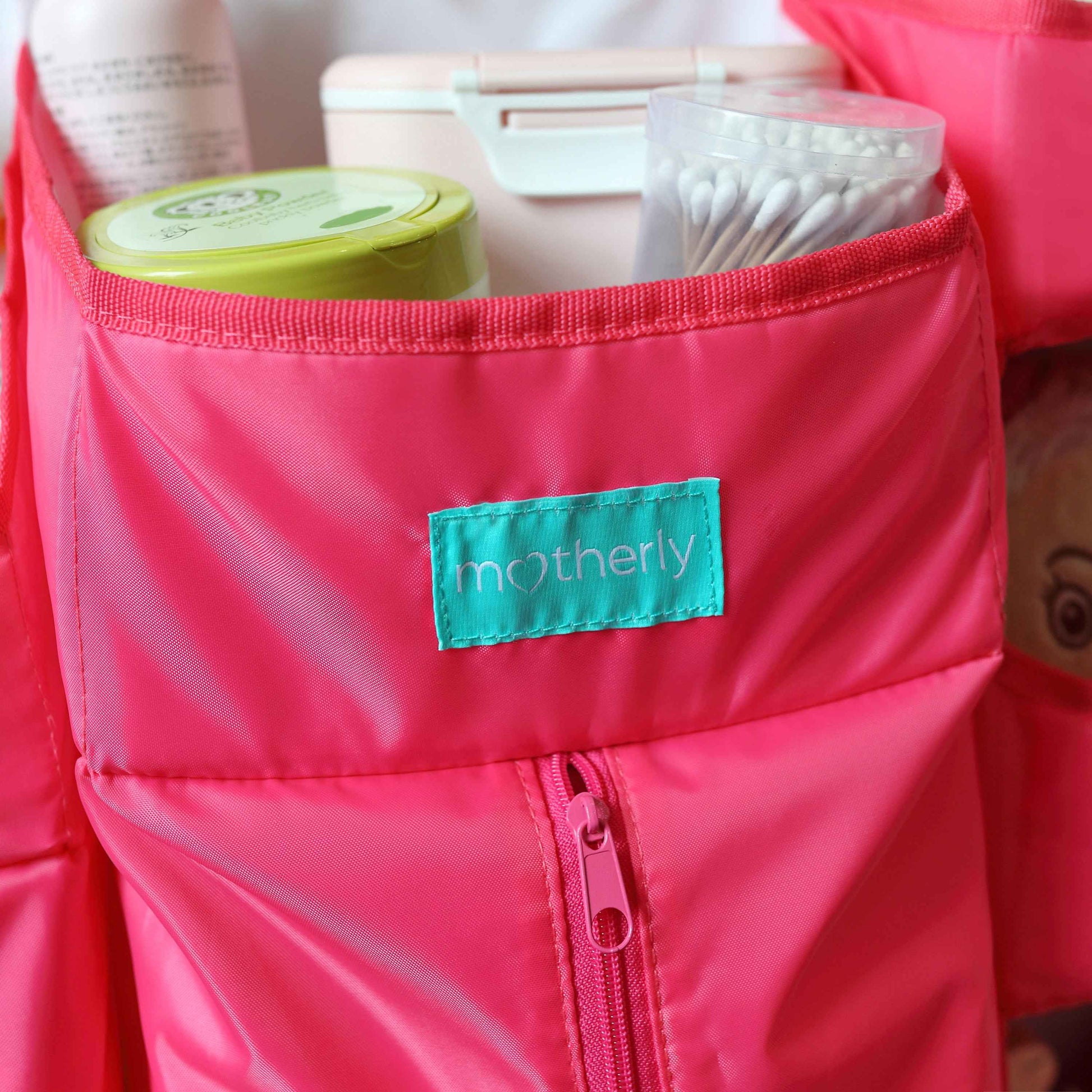 Crib Chronicles Portable Diaper Storage Crib Organizer-Pink