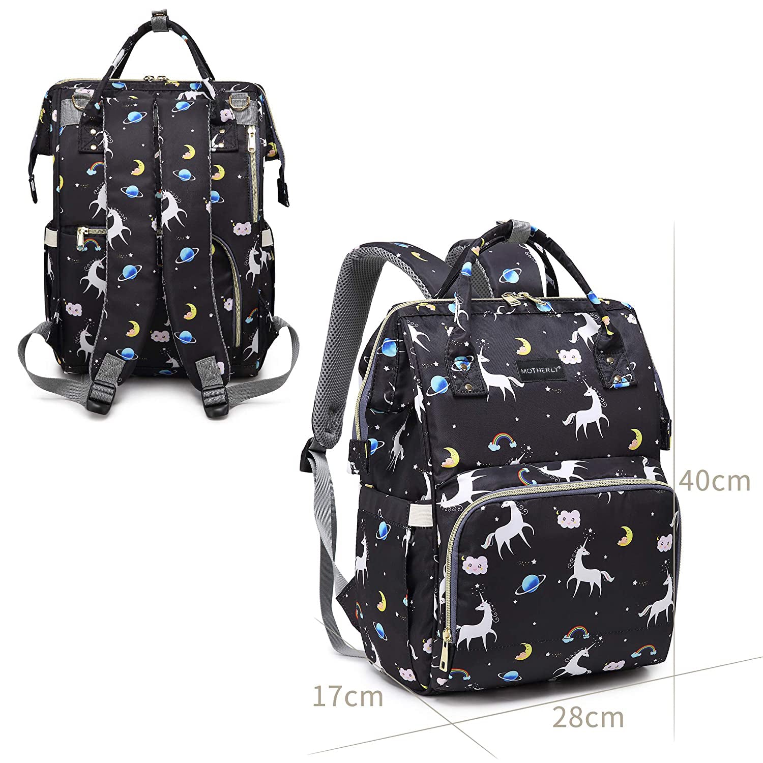 Motherly Elegant Diaper Bag for Mothers for Travel, Maternity Bag for Newborn Baby, Mothers Travelling Bag, Multipocket Water Resistant Baby Bag, Hospital Bag for Moms with Warranty - MOTHERLY