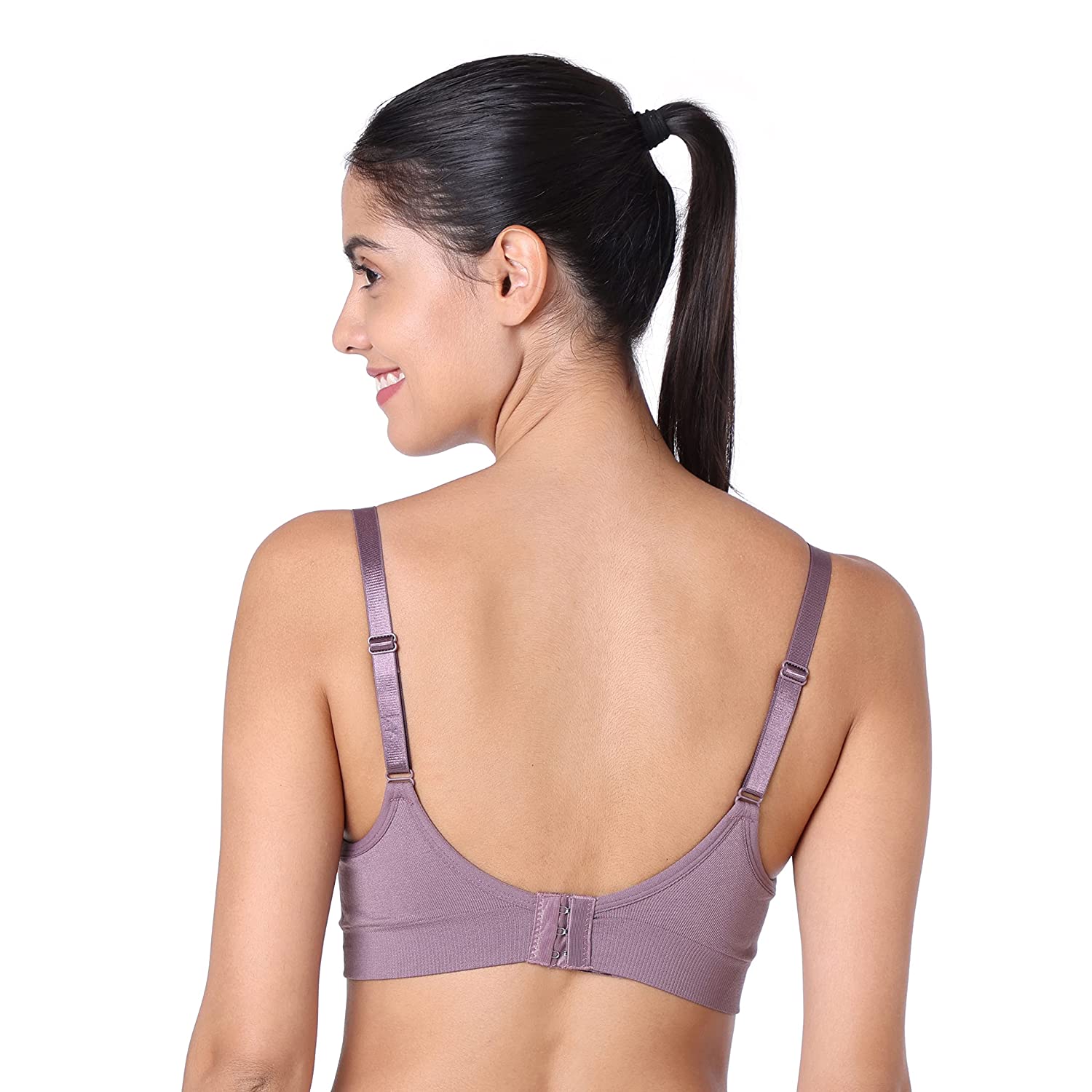 Motherly Maternity Bra Padded Breastfeeding Nursing Bras for Women with Removable Pads (Medium, Grey + Skin) - MOTHERLY