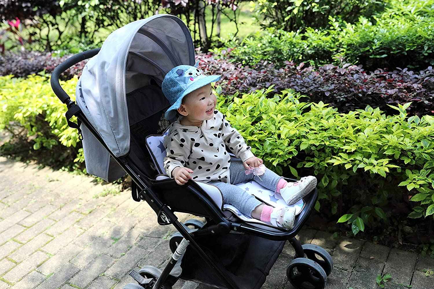 Starry Sky Baby Stroller Seat Cushion - Grey Star