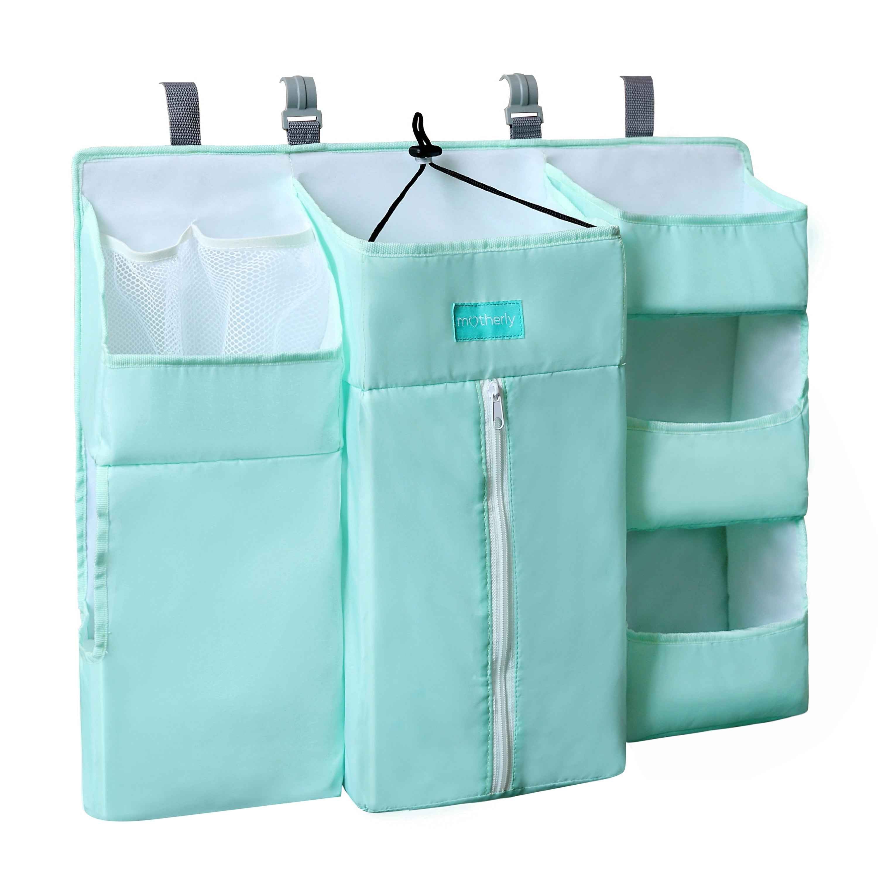 Crib Chronicles Portable Diaper Storage Crib Organizer-Sky Blue