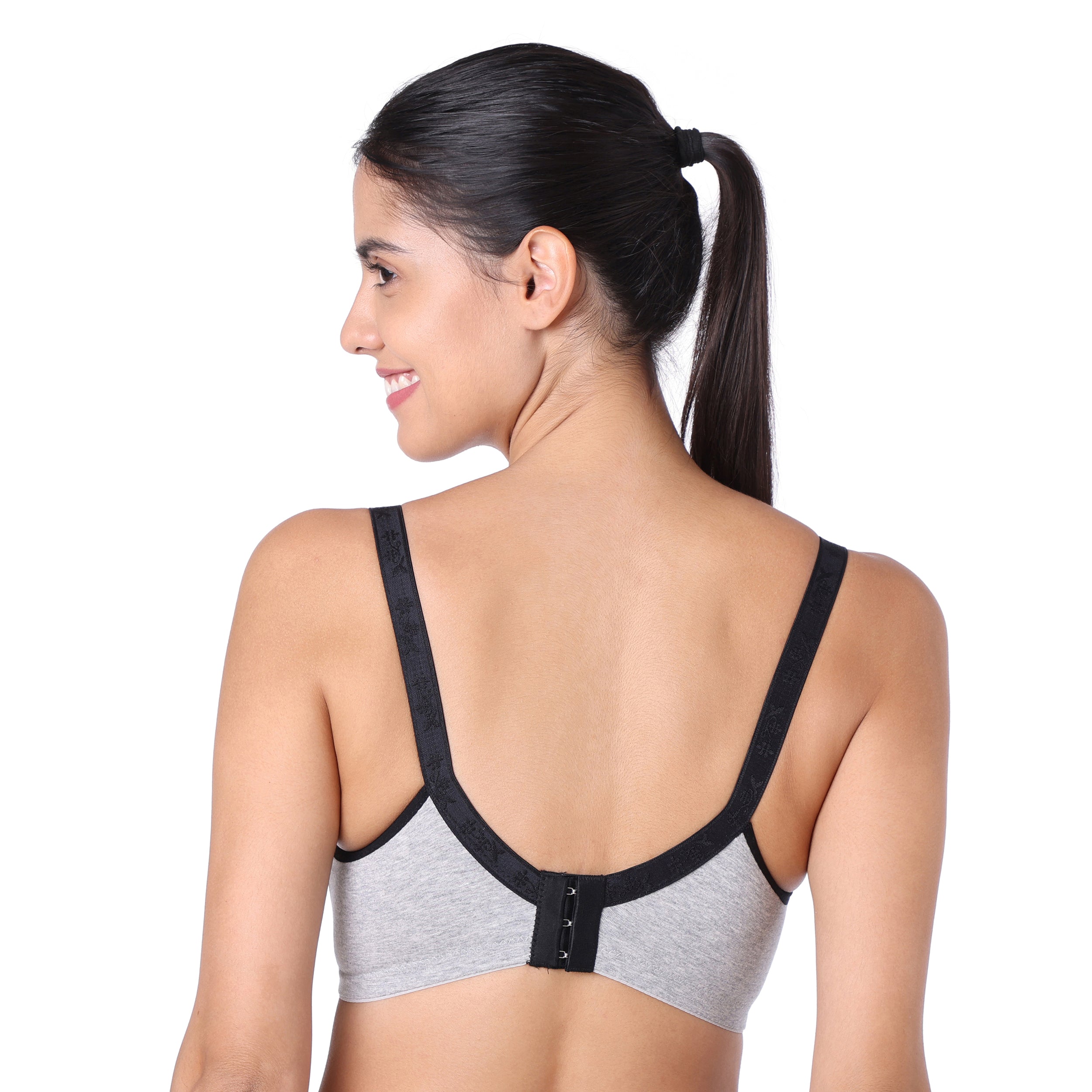 Motherly Stylish Padded Women Breastfeeding Bra, Maternity, Feeding, Nursing Bras (b, Gray Black, 34)