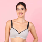 Motherly Stylish Padded Women Breastfeeding Bra, Maternity, Feeding, Nursing Bras (b, Gray Black, 34)