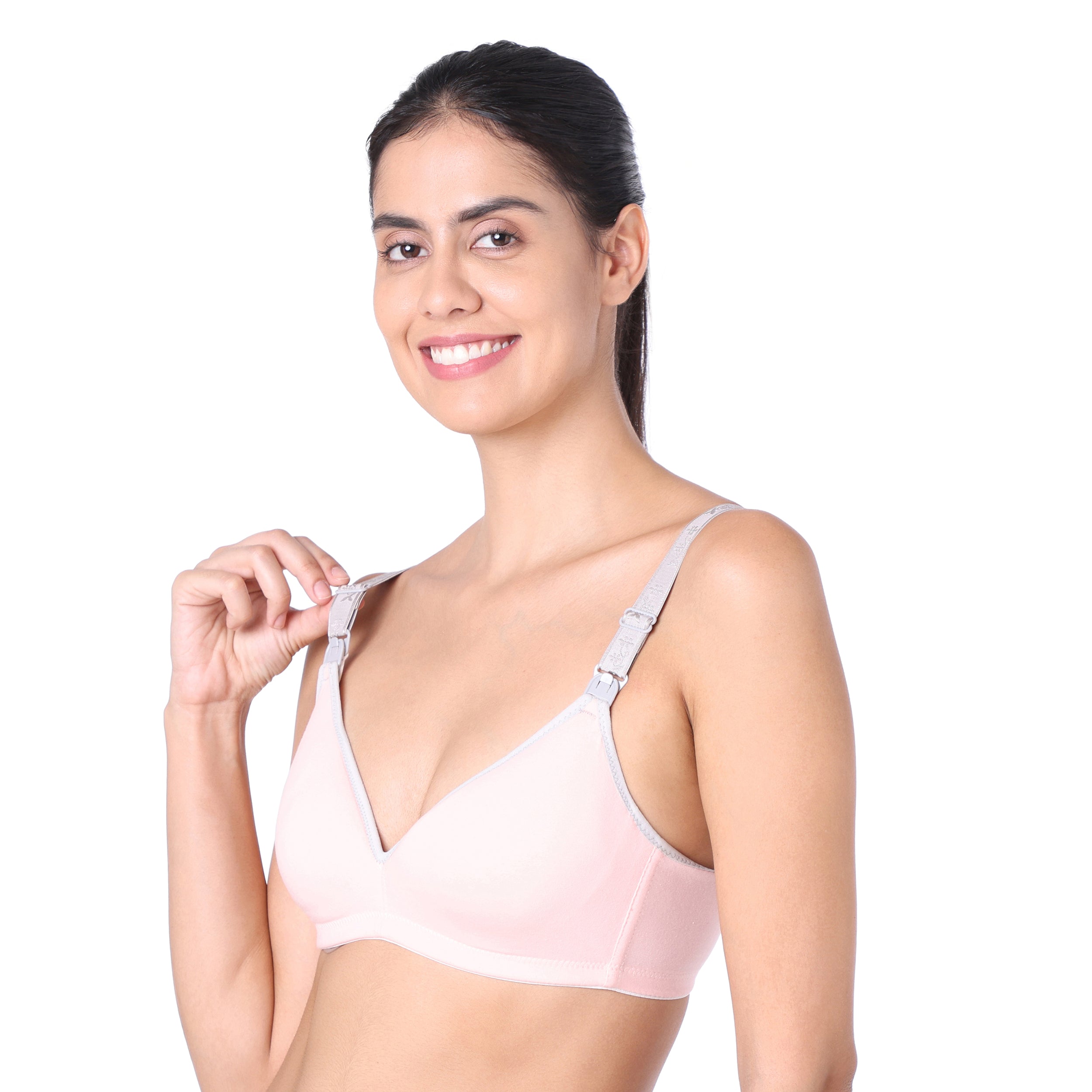 Motherly Stylish Padded Women Breastfeeding Bra, Maternity, Feeding, Nursing Bras (b, Gray Black, 34)