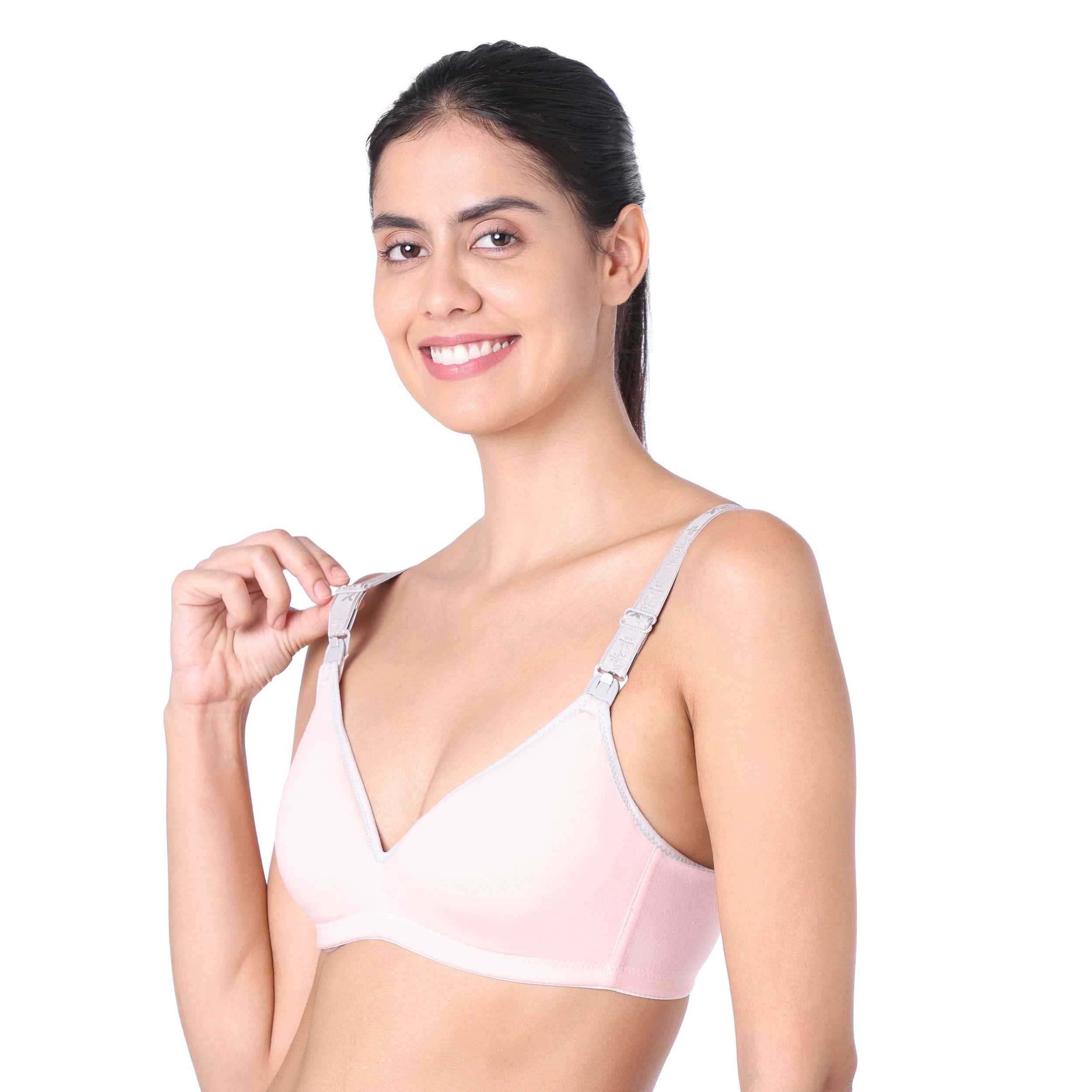 Motherly Stylish Padded Women Breastfeeding Bra, Maternity, Feeding, Nursing Bras (b, Gray Black, 34)