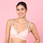 Motherly Stylish Padded Women Breastfeeding Bra, Maternity, Feeding, Nursing Bras (b, Gray Black, 34)