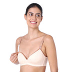 Motherly Stylish Padded Women Breastfeeding Bra, Maternity, Feeding, Nursing Bras (b, Gray Black, 34)