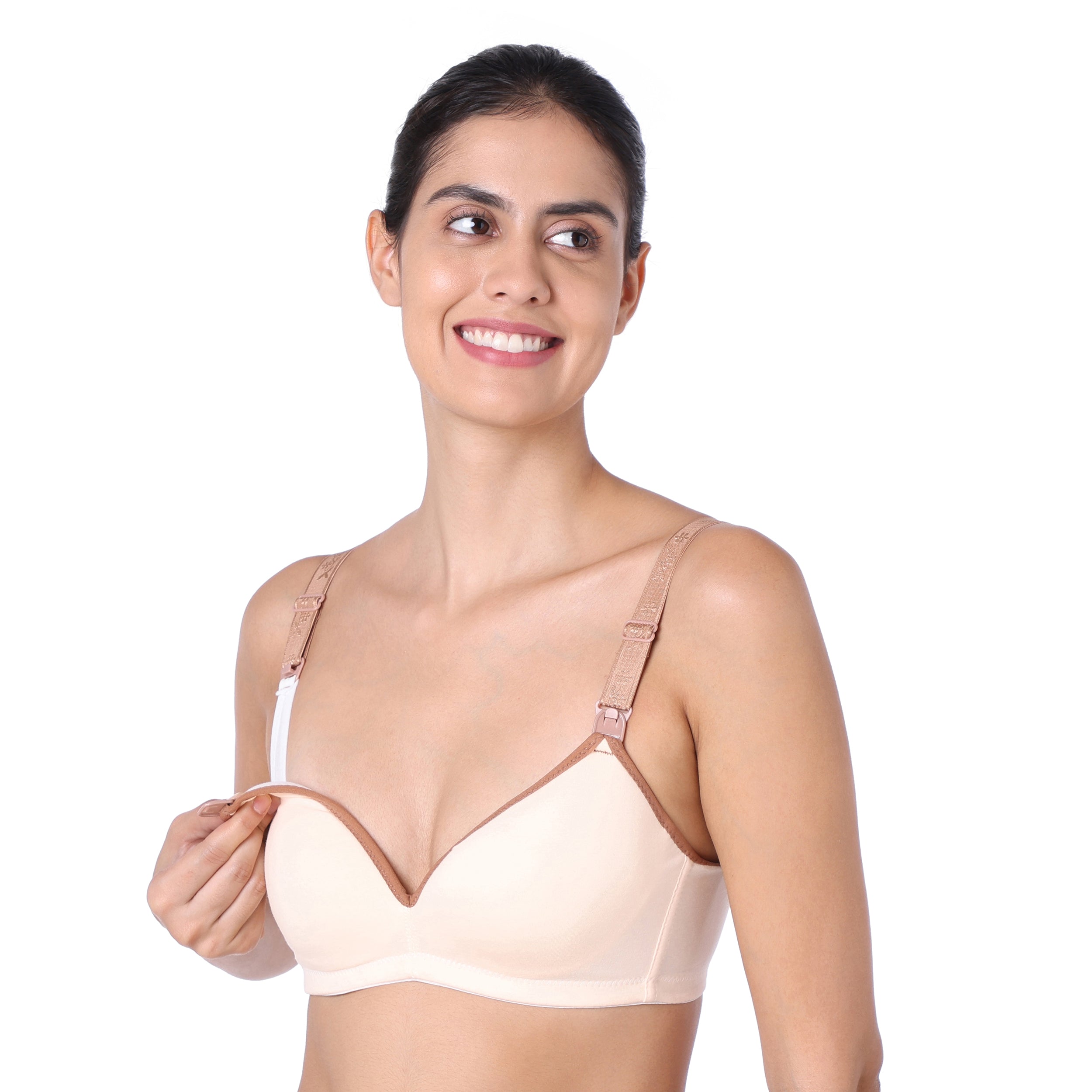 Motherly Stylish Padded Women Breastfeeding Bra, Maternity, Feeding, Nursing Bras (b, Gray Black, 34)