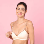 Motherly Stylish Padded Women Breastfeeding Bra, Maternity, Feeding, Nursing Bras (b, Gray Black, 34)