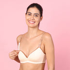 Motherly Stylish Padded Women Breastfeeding Bra, Maternity, Feeding, Nursing Bras (b, Gray Black, 34)