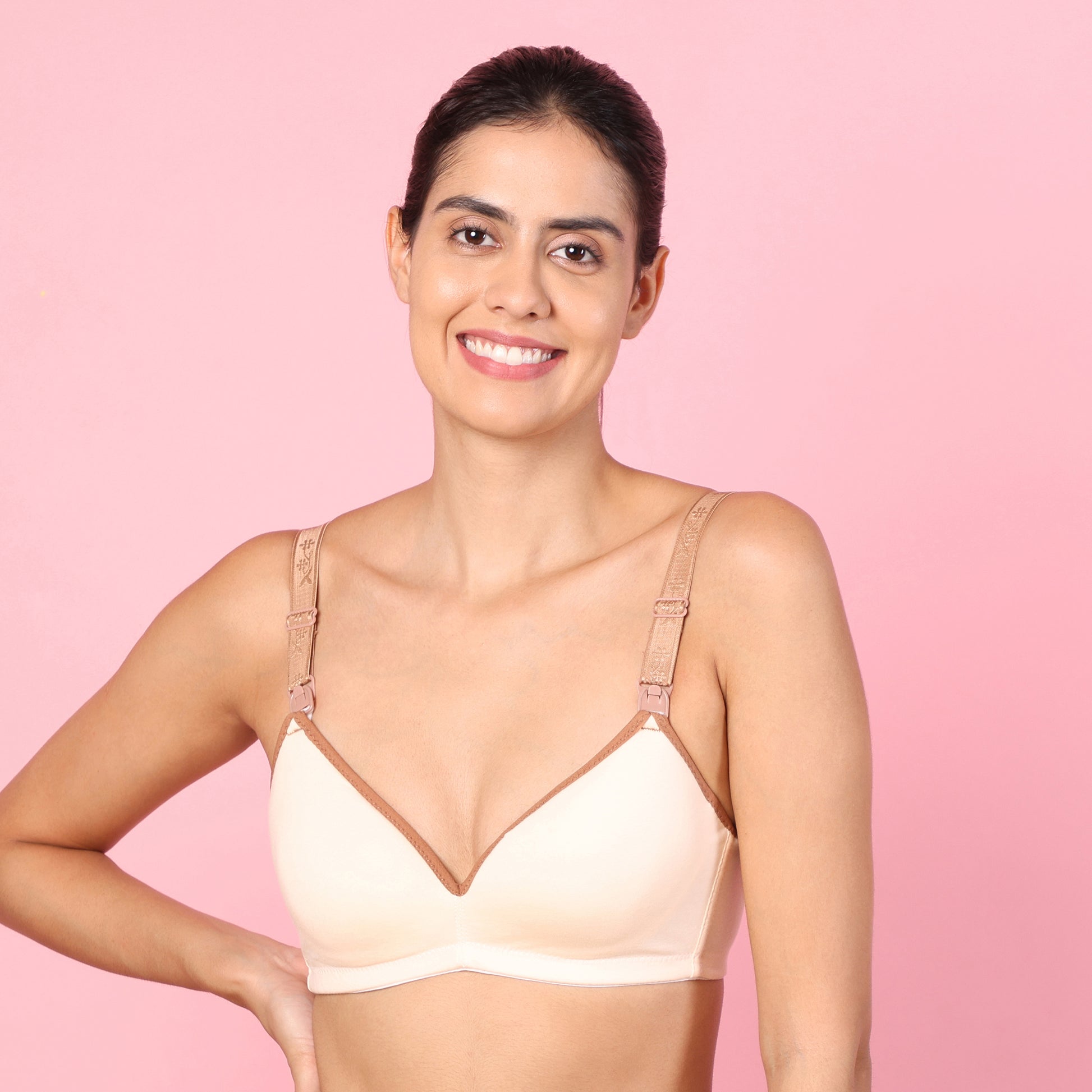 Motherly Stylish Padded Women Breastfeeding Bra, Maternity, Feeding, Nursing Bras (b, Gray Black, 34)
