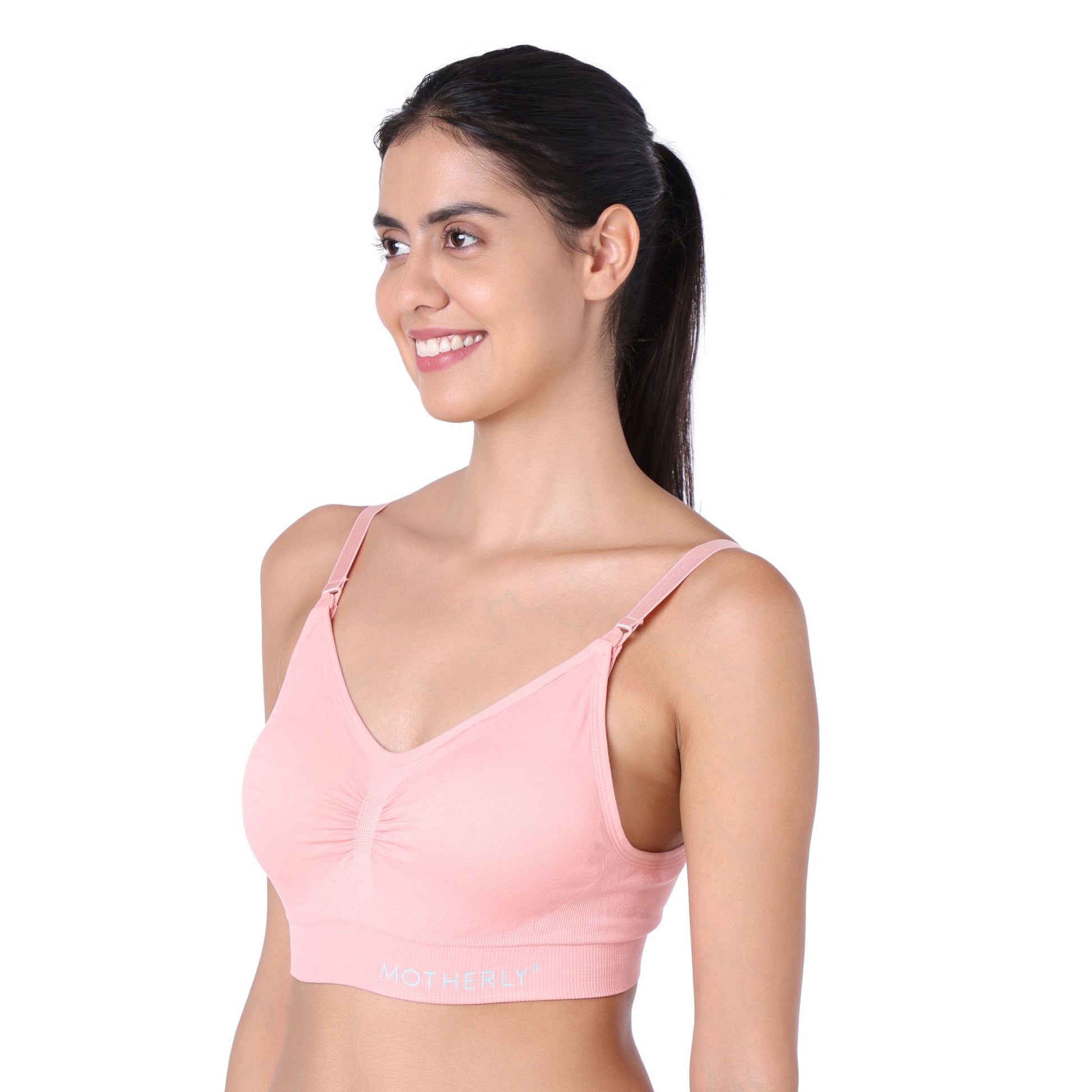 motherly Maternity Bra Padded Breastfeeding Nursing Bras for Women with Removable Pads Blue
