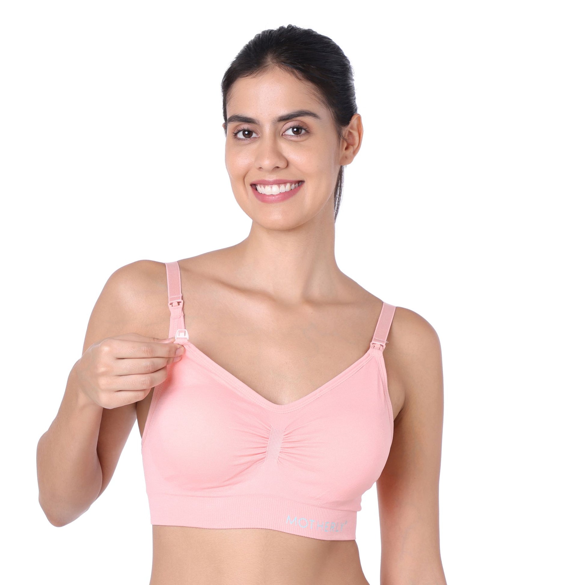 motherly Maternity Bra Padded Breastfeeding Nursing Bras for Women with Removable Pads Blue