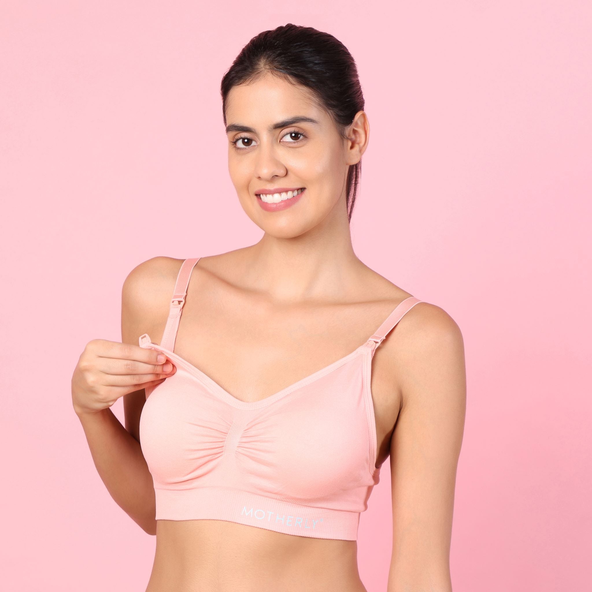 Motherly Maternity Bra Padded Breastfeeding Nursing Bras for Women with Removable Pads Blue - MOTHERLY