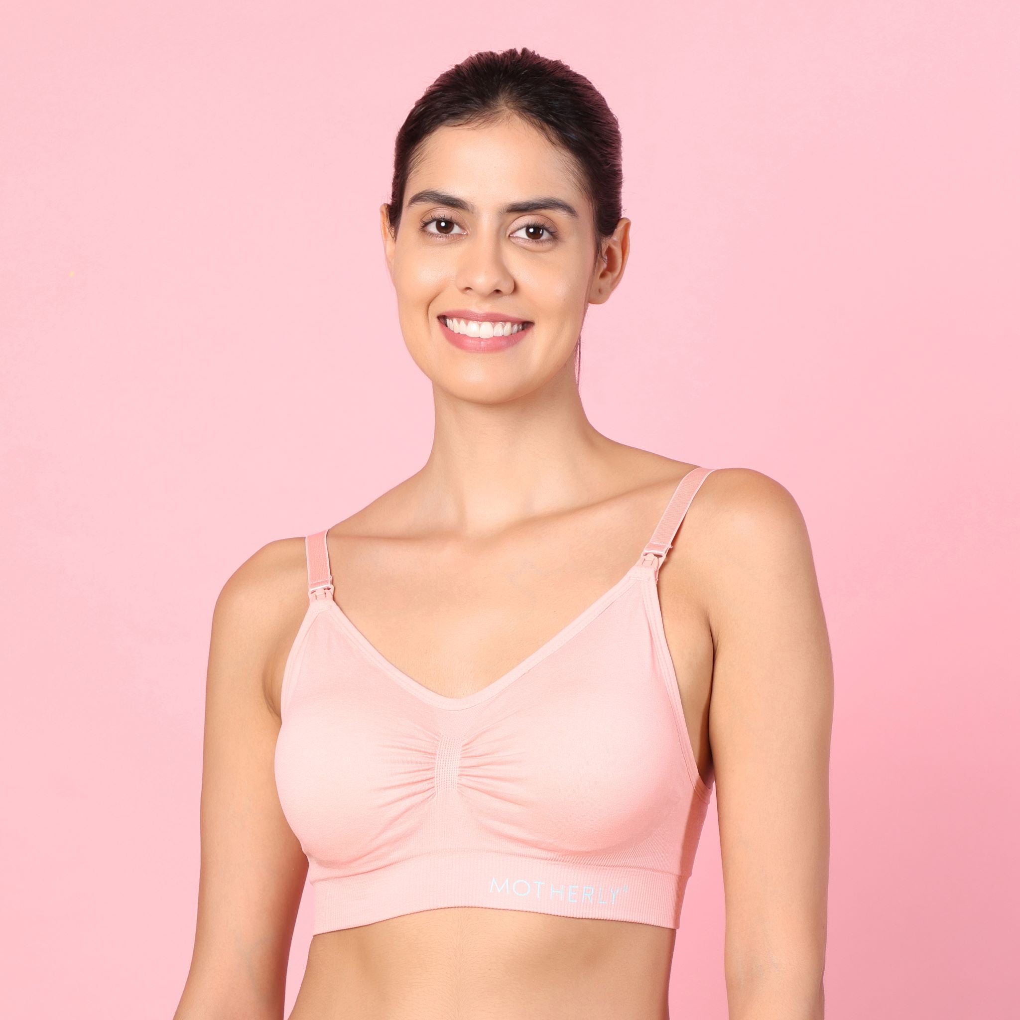 Motherly Maternity Bra Padded Breastfeeding Nursing Bras for Women with Removable Pads Blue - MOTHERLY