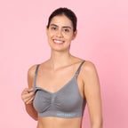 Motherly Maternity Bra Padded Breastfeeding Nursing Bras for Women with Removable Pads Blue - MOTHERLY