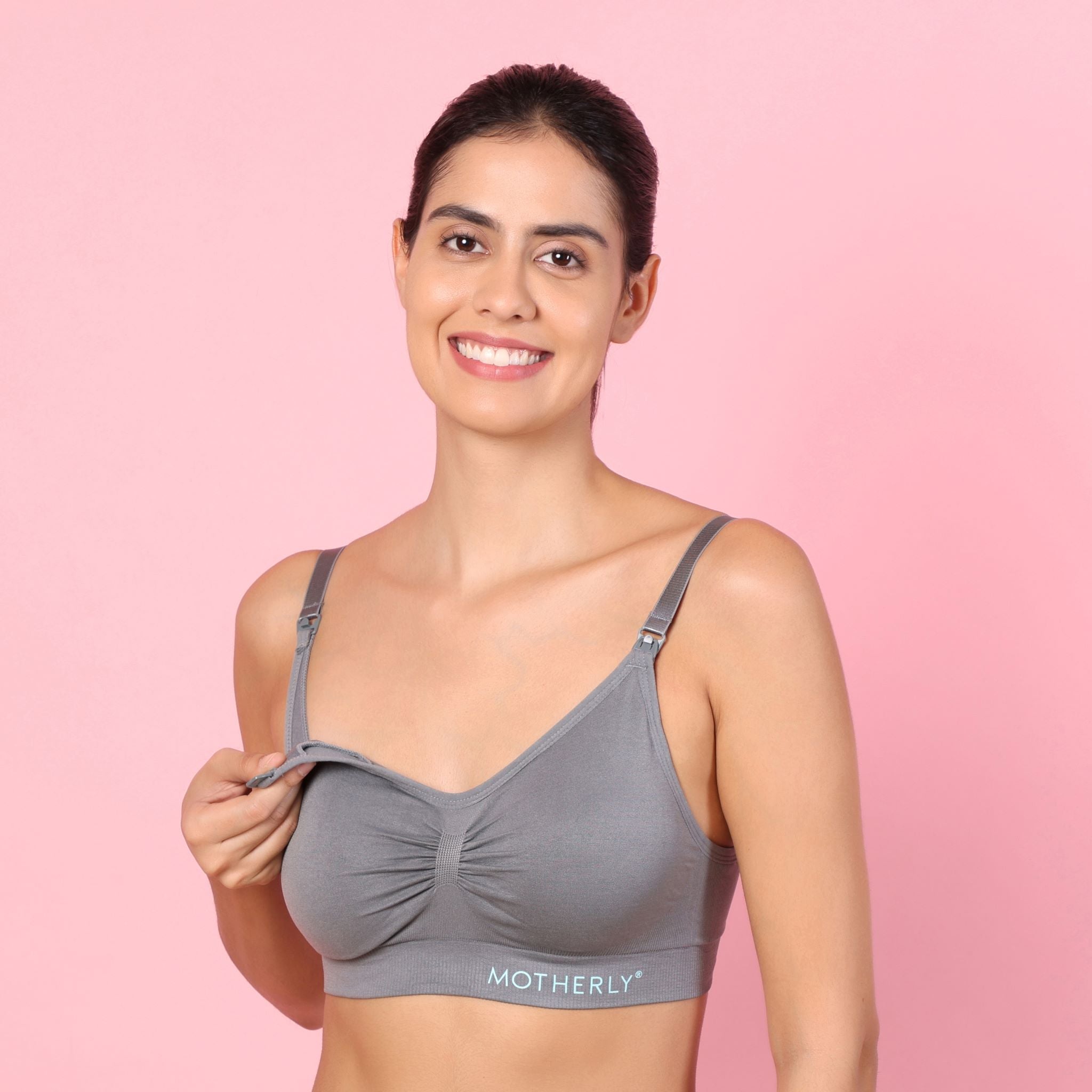 Motherly Maternity Bra Padded Breastfeeding Nursing Bras for Women with Removable Pads Blue - MOTHERLY