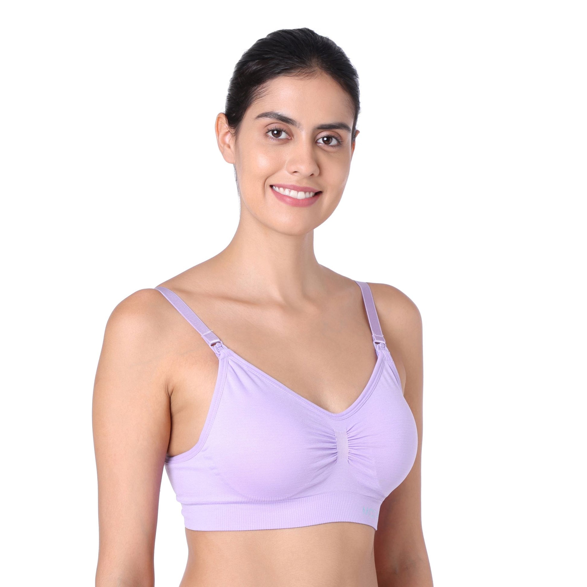 Motherly Maternity Bra Padded Breastfeeding Nursing Bras for Women with Removable Pads Blue