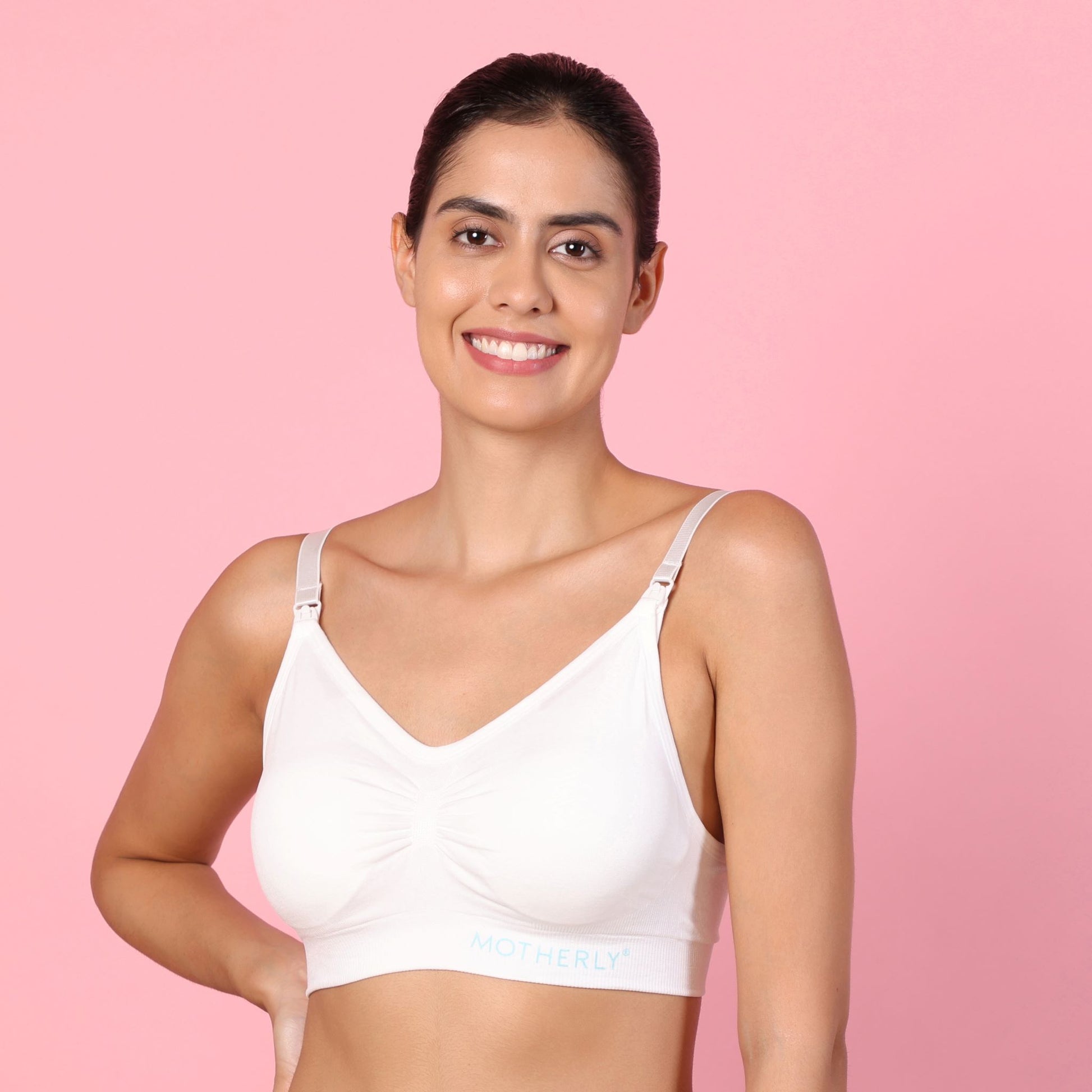 motherly Maternity Bra Padded Breastfeeding Nursing Bras for Women with Removable Pads Blue