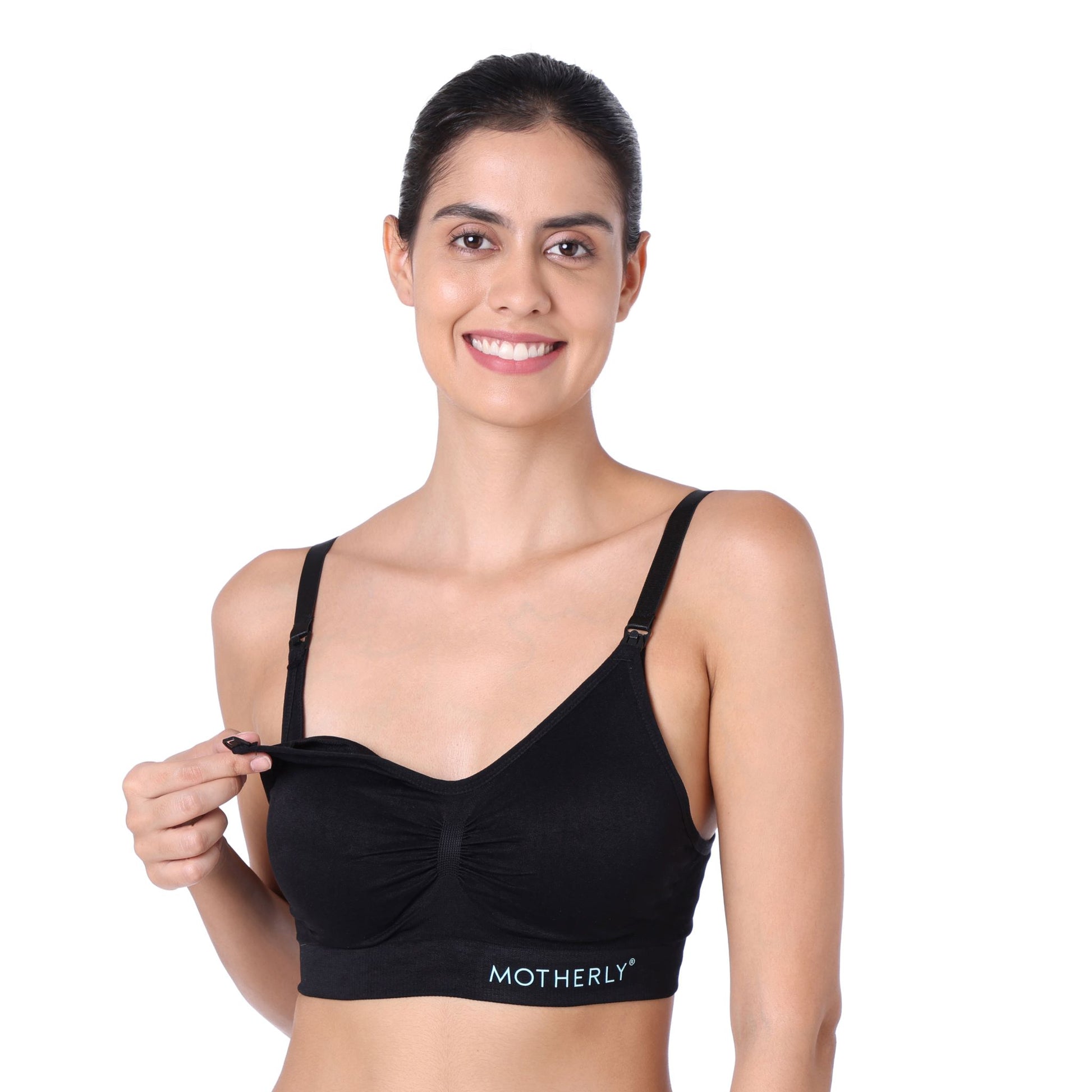 motherly Maternity Bra Padded Breastfeeding Nursing Bras for Women with Removable Pads Blue