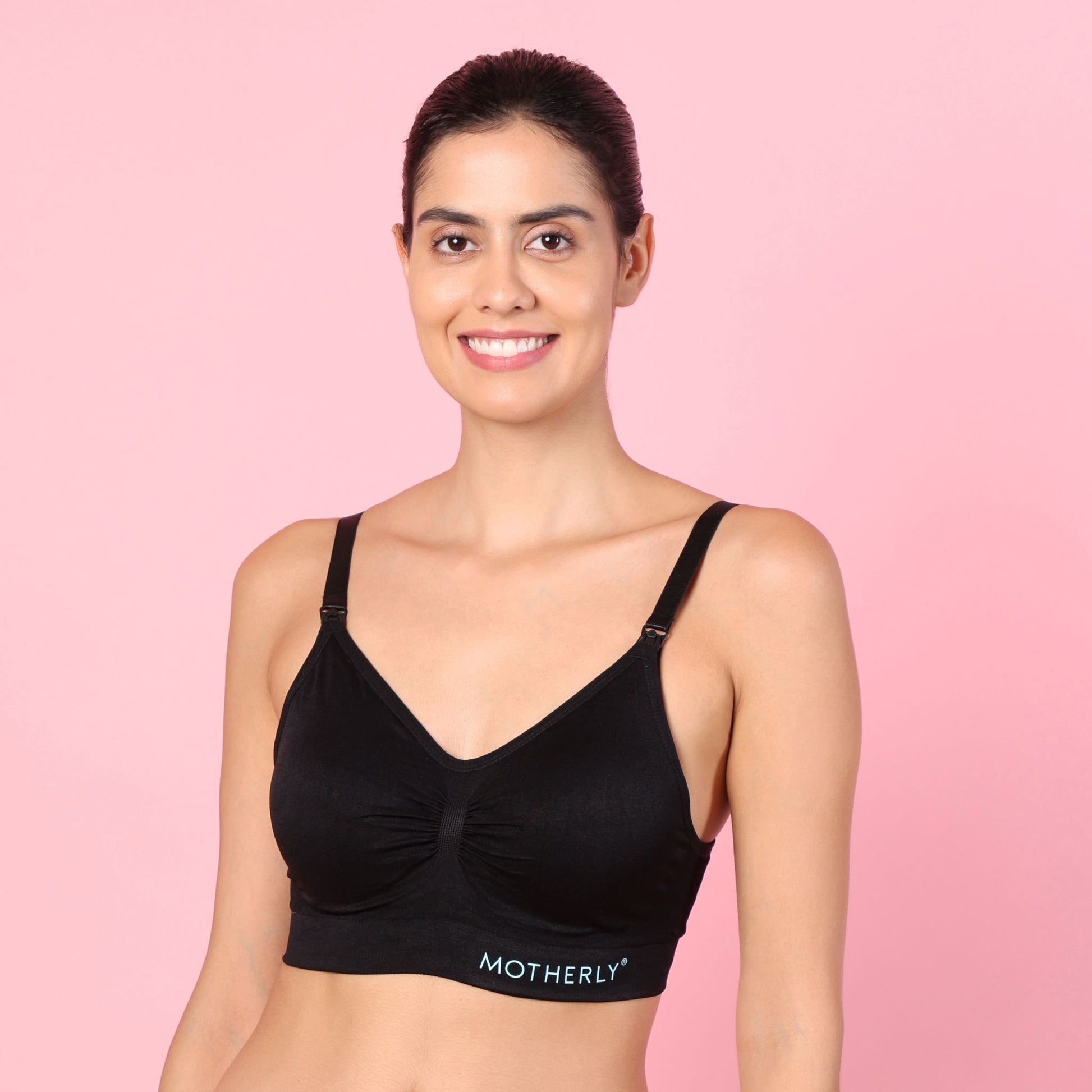 motherly Maternity Bra Padded Breastfeeding Nursing Bras for Women with Removable Pads Blue