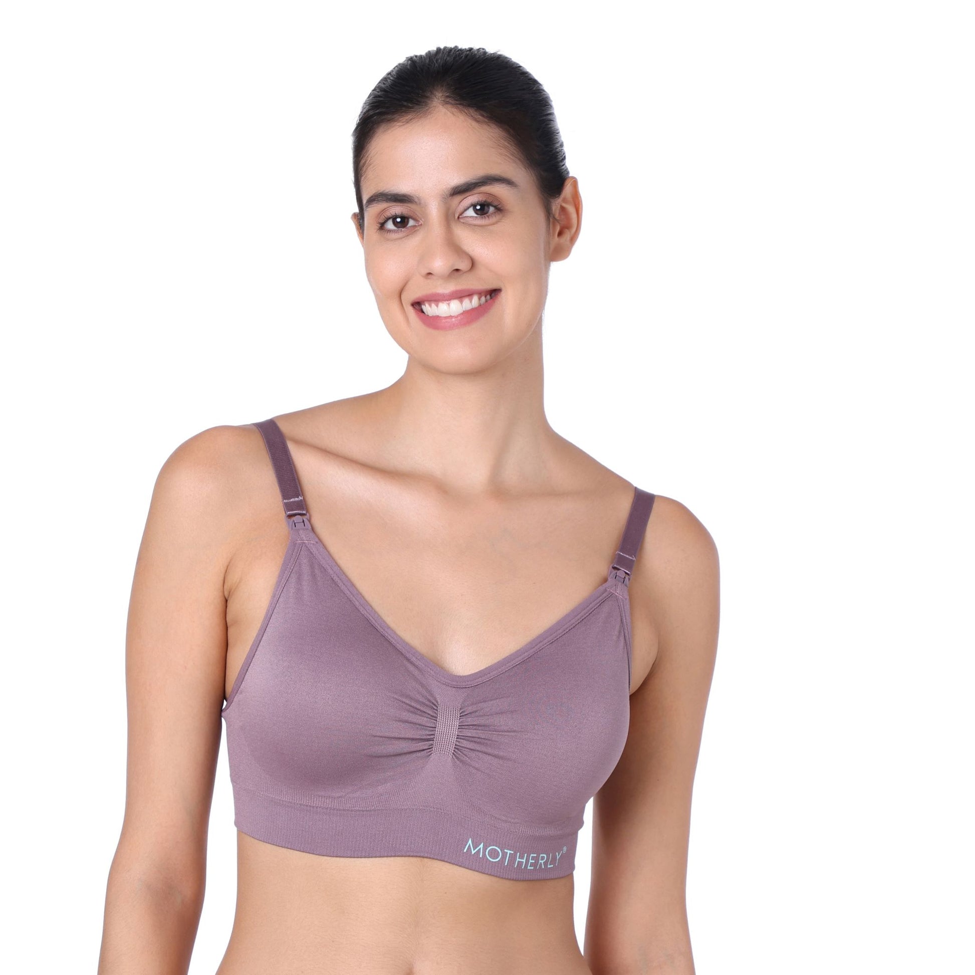 Motherly Maternity Bra Padded Breastfeeding Nursing Bras for Women with Removable Pads Blue - MOTHERLY