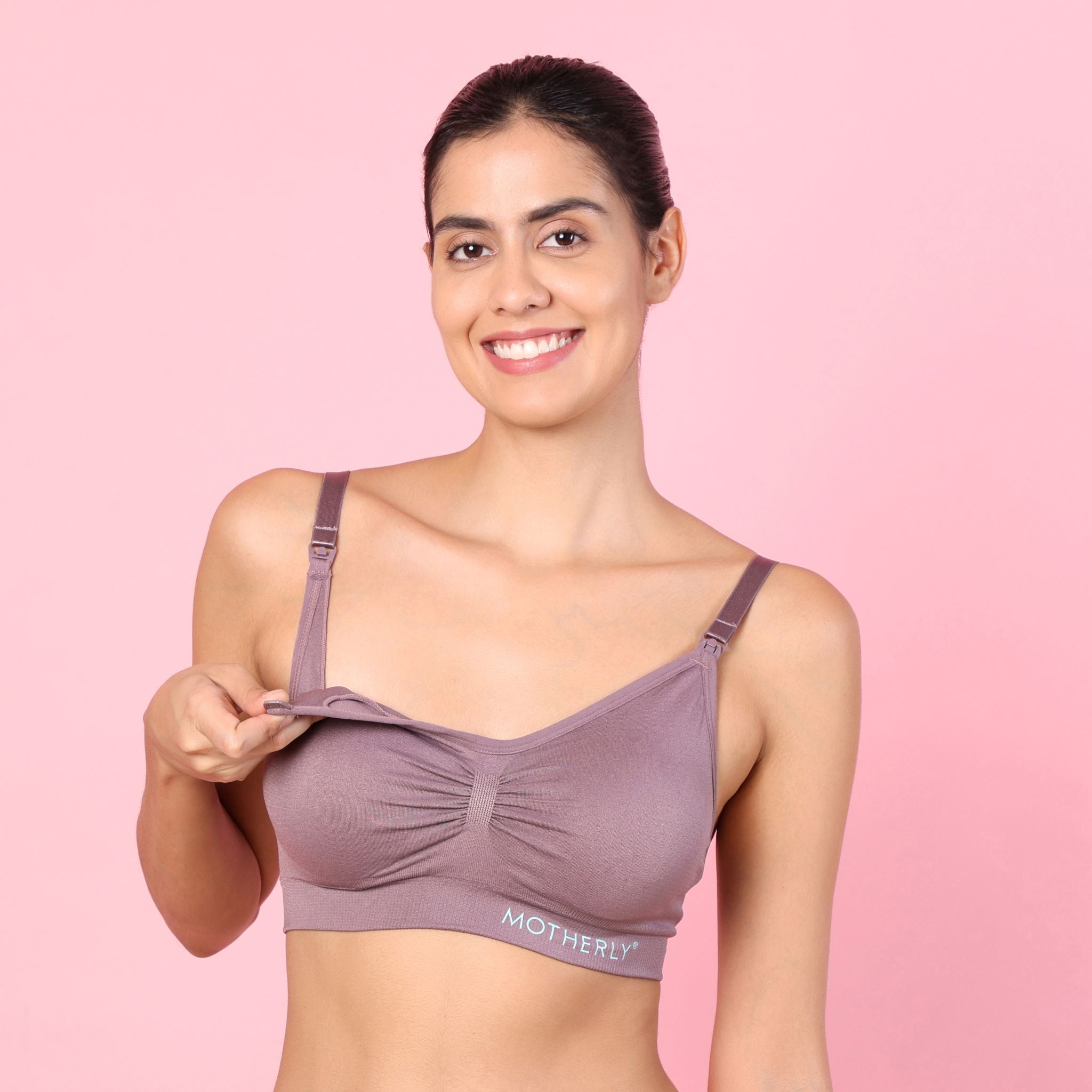 Motherly Maternity Bra Padded Breastfeeding Nursing Bras for Women with Removable Pads Blue - MOTHERLY