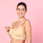 Motherly Maternity Bra Padded Breastfeeding Nursing Bras for Women with Removable Pads Blue