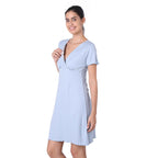 Motherly Women's Soft Modal Cotton Maternity Nursing Top and Skirt Loungewear (Large, Pink-Style4)