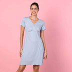 Motherly Women's Soft Modal Cotton Maternity Nursing Top and Skirt Loungewear (Large, Pink-Style4)