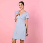 Motherly Women's Soft Modal Cotton Maternity Nursing Top and Skirt Loungewear (Large, Pink-Style4)