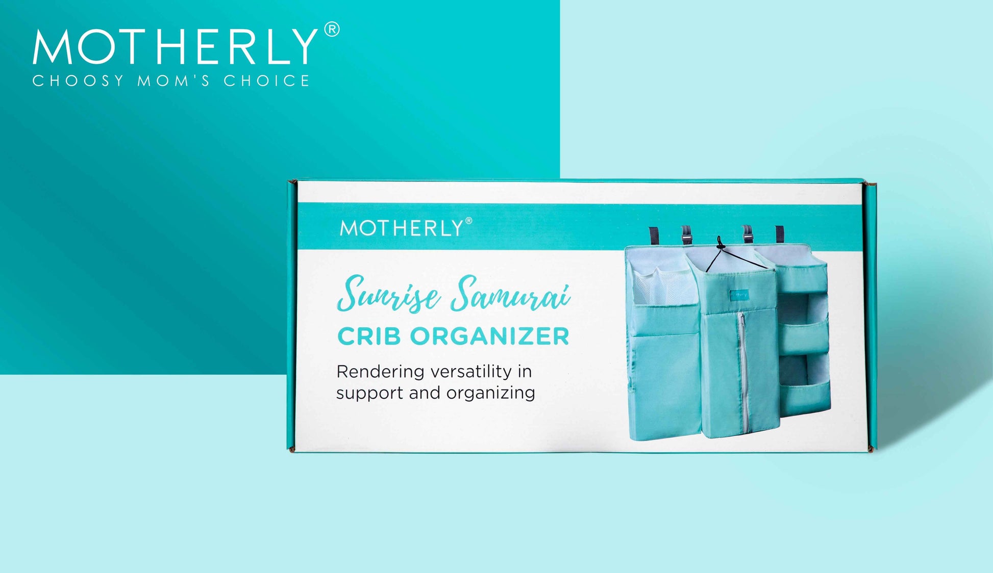 Crib Chronicles Portable Diaper Storage Crib Organizer-Sky Blue