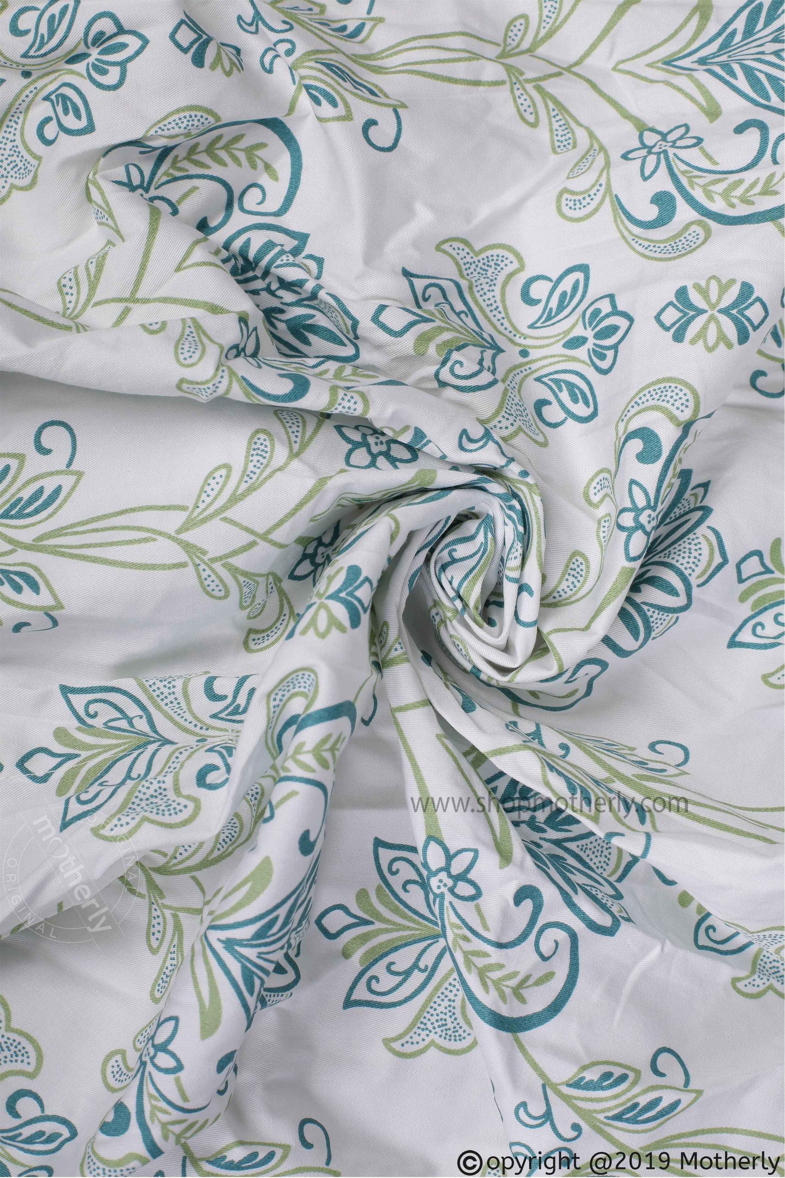 Care Cave Nursing Scarf - Green/Blue Flower Print