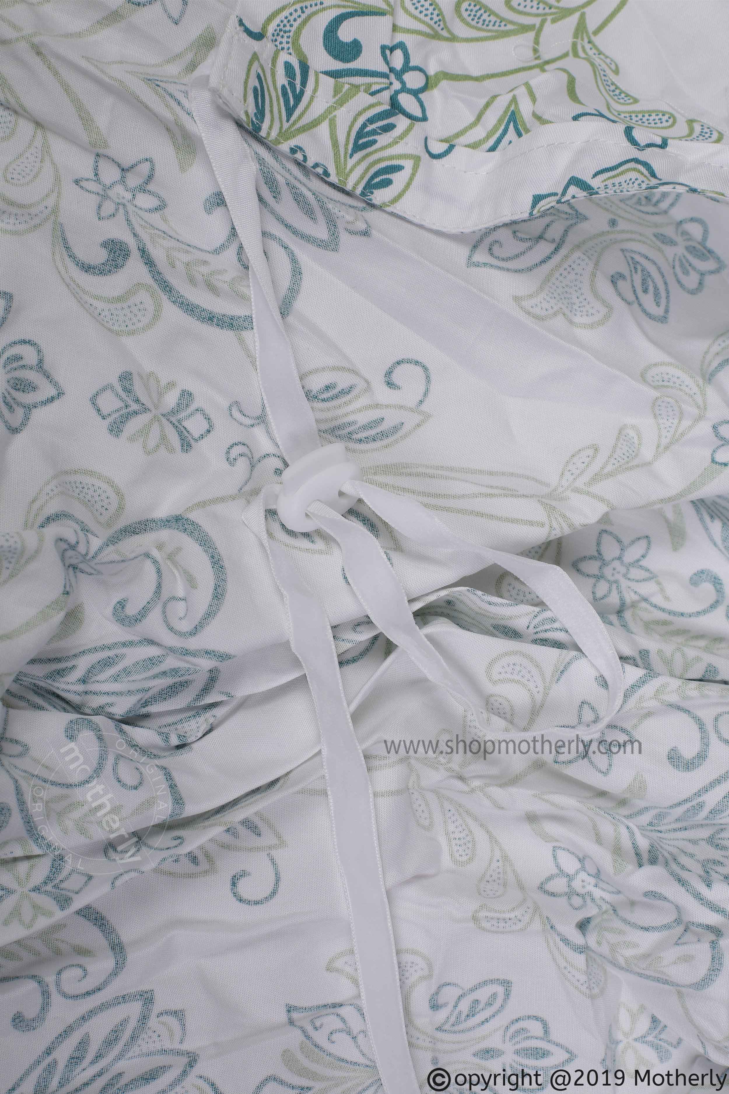 Care Cave Nursing Scarf - Green/Blue Flower Print