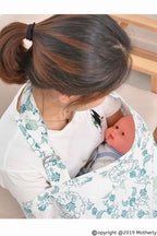 Care Cave Nursing Scarf - Green/Blue Flower Print